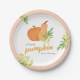 Pumpkin Fall Blütenfarbe Kinderdusche Dekoration Pappteller