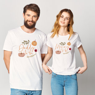 Pumpkin Fall Botanical Daddy to be Baby Shower T-Shirt