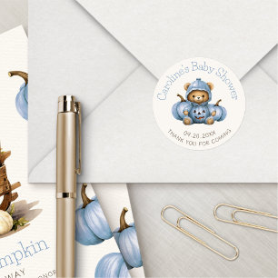 Pumpkin Fall Boy Dusche Geburtstag Runder Aufkleber