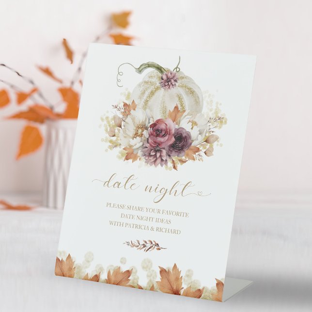 Pumpkin Fall Brautparty Date Night Jar Sign Sockelschild (Von Creator hochgeladen)