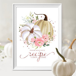 Pumpkin Fall Brautparty Rezeptkarten Zeichen Poster