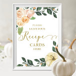 Pumpkin Fall Brautparty Rezeptkarten Zeichen Poster<br><div class="desc">Lieblich pfirsichfarbene Wasserfarbe,  Kürbisfall Brautparty Rezept Karten Schild. Einfach mit Ihren Daten personalisieren. Bitte kontaktieren Sie mich per Chat,  wenn Sie Fragen zum Kunstwerk haben oder eine Anpassung benötigen. BITTE BEACHTEN SIE: Für Unterstützung bei Bestellungen,  Versand,  Produktinformationen usw. wenden Sie sich direkt an den Zazzle Kundenservice https://help.zazzle.com/hc/en-us/articles/221463567-How-Do-I-Contact-Zazzle-Customer-Support-.</div>