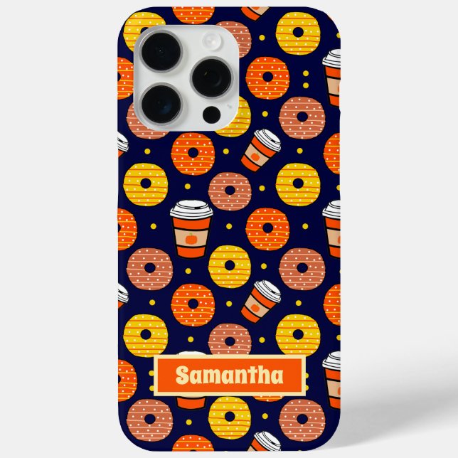 Pumpkin Fall Donuts & Kaffee Erntedank Blau Case-Mate iPhone Hülle (Rückseite)
