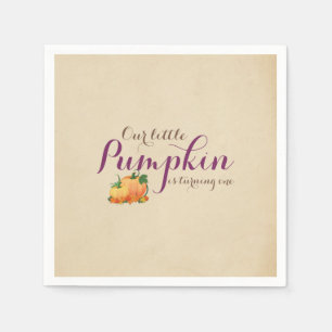 Pumpkin Fall Erster Geburtstag Party Lila Napkin Serviette