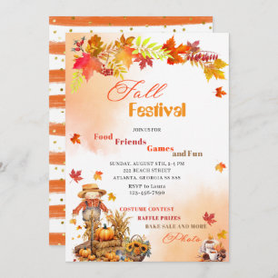 Pumpkin Fall Festival Watercolor Einladung