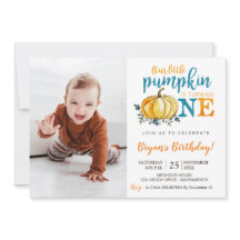 Pumpkin Fall First Birthday Einladung Fotografie