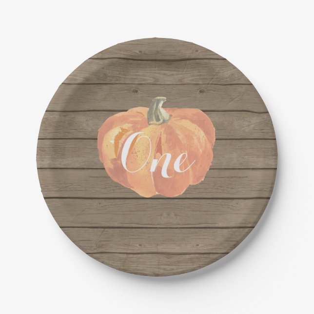 Pumpkin Fall First Birthday Party Paper Teller (Vorderseite)
