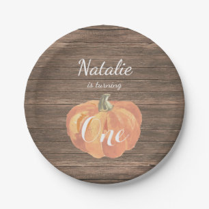 Pumpkin Fall First Birthday Party Paper Teller