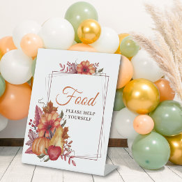 Pumpkin Fall Floral Baby Dusche Nahrung Sockelschild
