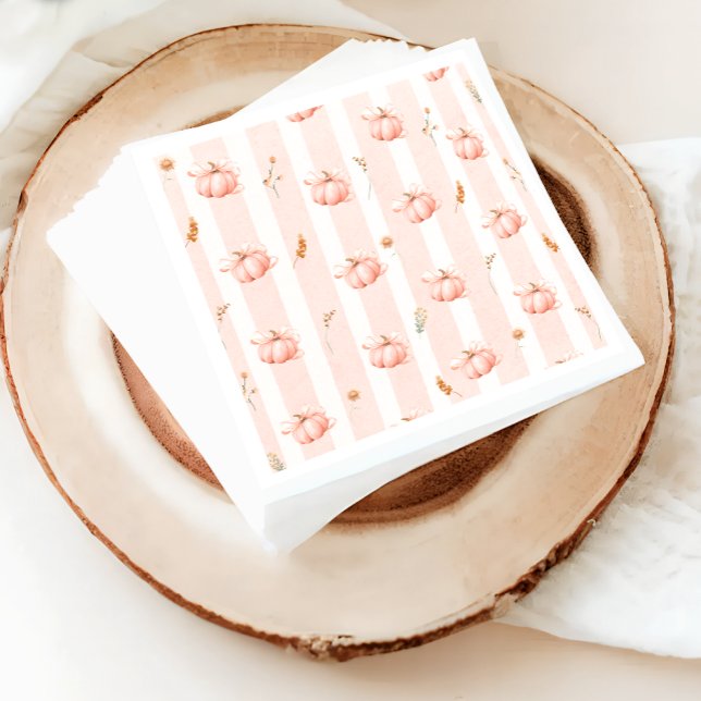 Pumpkin Fall Floral Baby Shower Serviette (Von Creator hochgeladen)