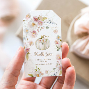 Pumpkin Fall Floral Gefallen Vielen Dank Geschenkanhänger