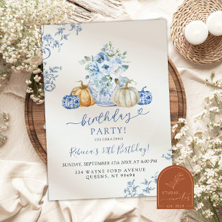 Pumpkin Fall Ginger Jar Chinoiserie Birthday Einladung