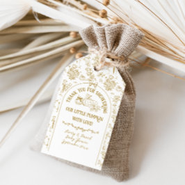 Pumpkin Fall Gold Whimsical Floral Baby Dusche Geschenkanhänger