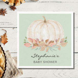 Pumpkin Fall Green Baby Dusche Serviette