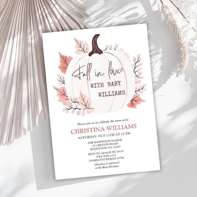 Pumpkin Fall in Liebe Wasserfarben Kinderdusche Einladung (Von Creator hochgeladen)