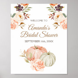 Pumpkin Fall Liebe Brautparty Begrüßungszeichen Poster