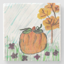 Pumpkin Fall mit violetten Blumen
