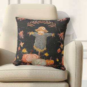 Pumpkin Fall Niedlich Scarecrow Autumn Blätter Sch Kissen