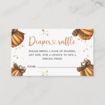 Pumpkin Fall Retro Leopard Bow Diaper Raffle