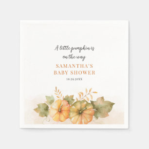 Pumpkin Fall Rust Blätter Girls Baby Shower Serviette