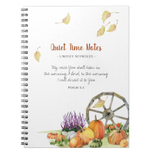 Pumpkin Fall Rustic Monogram Quiet Time Notebook Notizblock