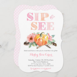 Pumpkin Fall Sip und Neues Baby Party Einladung