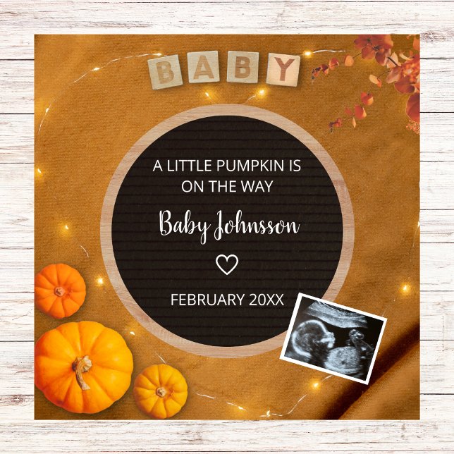 Pumpkin Fall Sonogram Ultraschallund Foto Schwange Ankündigung (pumpkin on the way fall pregnancy announcement pumpkin ultrasound photo sonogram  autumn)