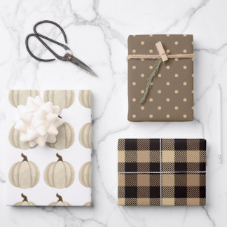 Pumpkin Fall Wrapping Paper Sheets Geschenkpapier Set