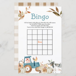 Pumpkin Farm Animal Tractor Floral Bingo Games