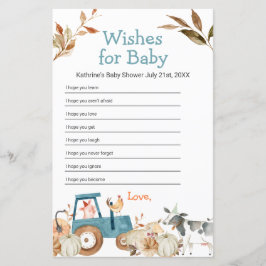 Pumpkin Farm Animal Tractor Floral Wünsche für Bab