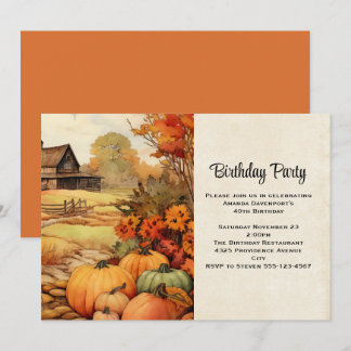 Pumpkin Farm Fall Ernte Herbst Geburtstag Einladung