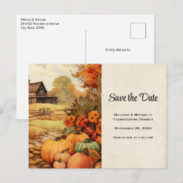 Pumpkin Farm Fall Harvest Erntedank Ankündigungspostkarte
