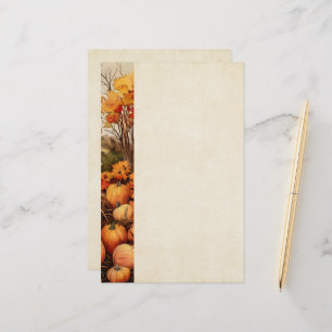 Pumpkin Farm Fall Harvest Erntedank Briefpapier