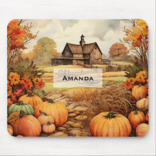 Pumpkin Farm Fall Harvest Erntedank Mousepad