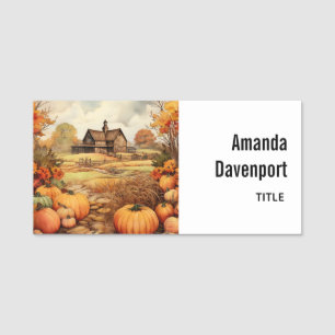 Pumpkin Farm Fall Harvest Erntedank Namensschild