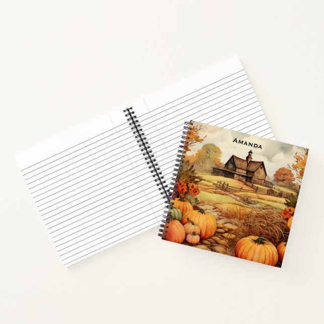 Pumpkin Farm Fall Harvest Erntedank Notizbuch (Innenseite)