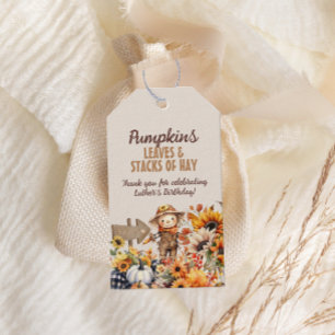 Pumpkin Farm Fall Sonnenblume Geburtstag Geschenkanhänger
