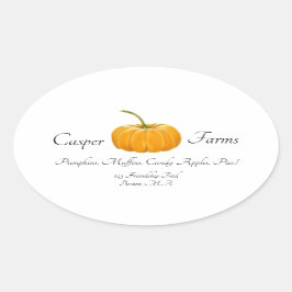 Pumpkin-Farmaufkleber mit Farbstift-Pumpkin Ovaler Aufkleber