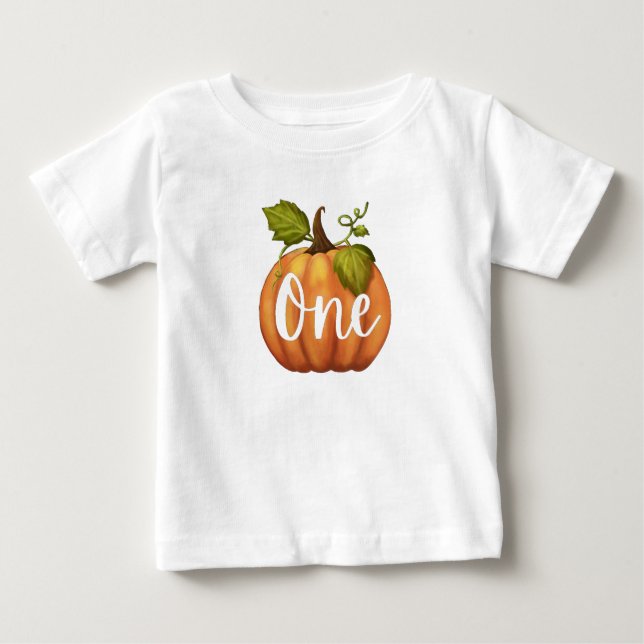 Pumpkin First Birthday Baby T-shirt (Vorderseite)