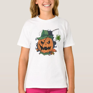 Pumpkin Fisherman Fishing Funny Halloween T-Shirt