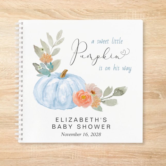 Pumpkin Floral Baby Boy Showbook Notizbuch (Von Creator hochgeladen)