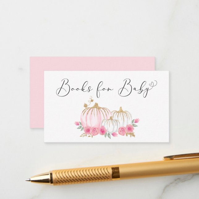 Pumpkin Floral Baby Girl Duschbücher für Baby Begleitkarte (Vorderseite/Rückseite Beispiel)