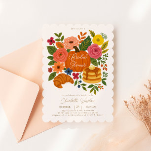 Pumpkin Floral Bridal Dusche Einladung Fall