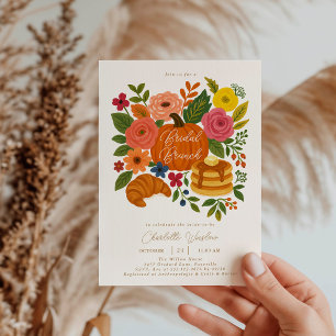 Pumpkin Floral Fall Bridal Brunch Einladung