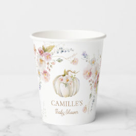 Pumpkin Floral Girl Babydusche Pappbecher