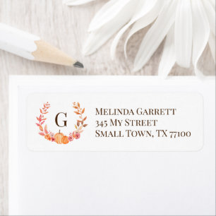 Pumpkin Floral Monogram Fall Erntedank