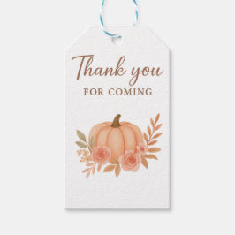 Pumpkin Floral Thank You For Coming Favor Gift Tag Geschenkanhänger