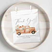 Pumpkin Floral Truck Kinderdusche Vielen Dank