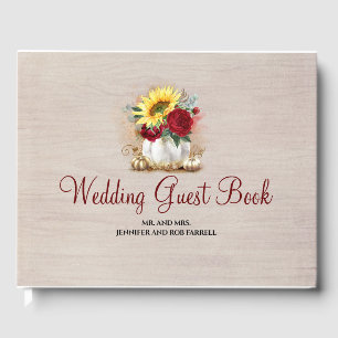 Pumpkin Floral Vase Rustische Hochzeit im Herbst Gästebuch