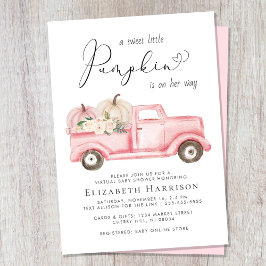 Pumpkin Floral Vintag Truck Virtual Baby Dusche Einladung